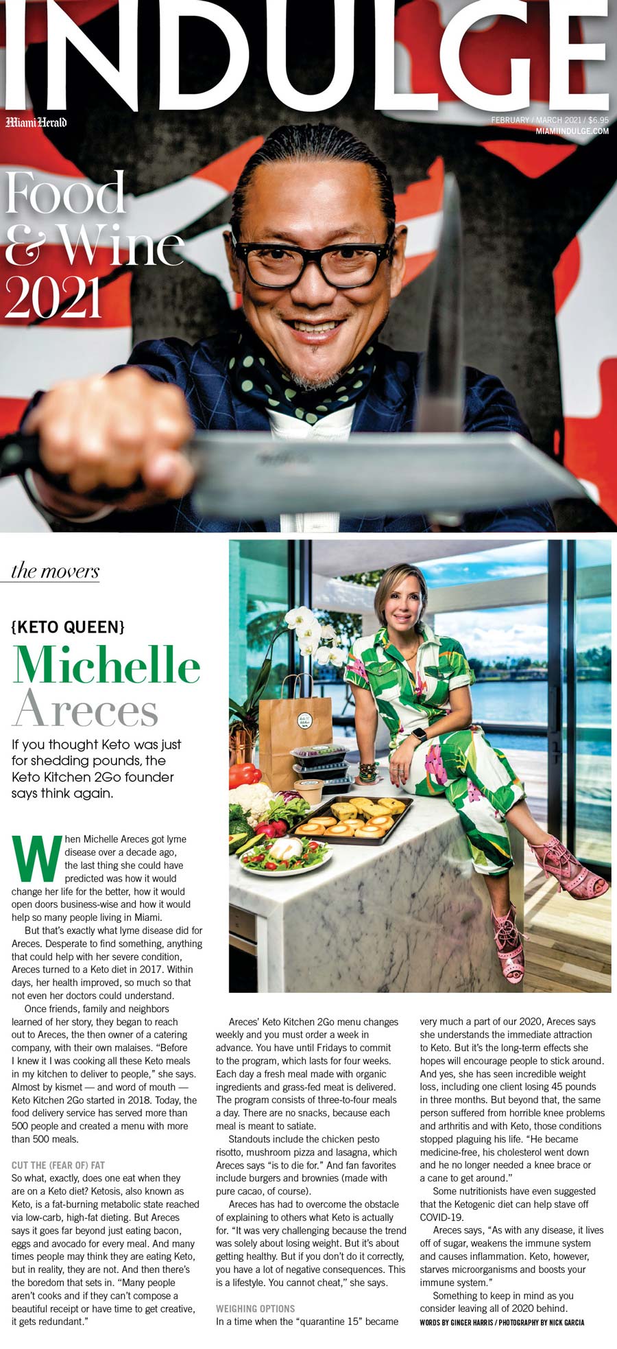 Indulge Magazine Article Michelle Areces Keto Kitchen 2GO Miami